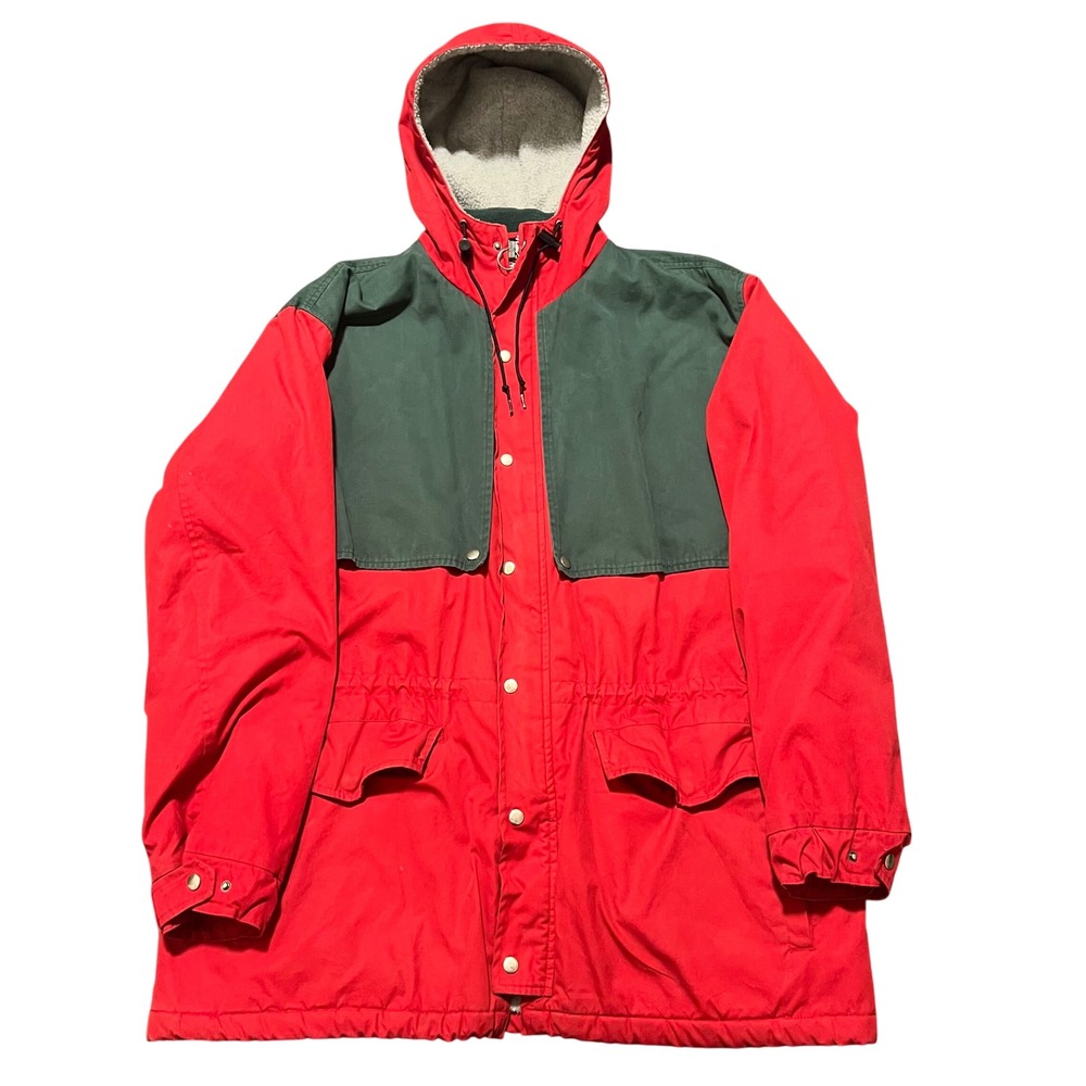 Vintage Polo Ralph Lauren Hi Tech Fleece Lined Parka Jacket Size Medium Red RARE